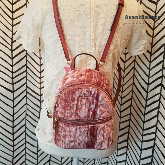 Kate Spade Natalia Velvet Pomengranate Backpack main image 13